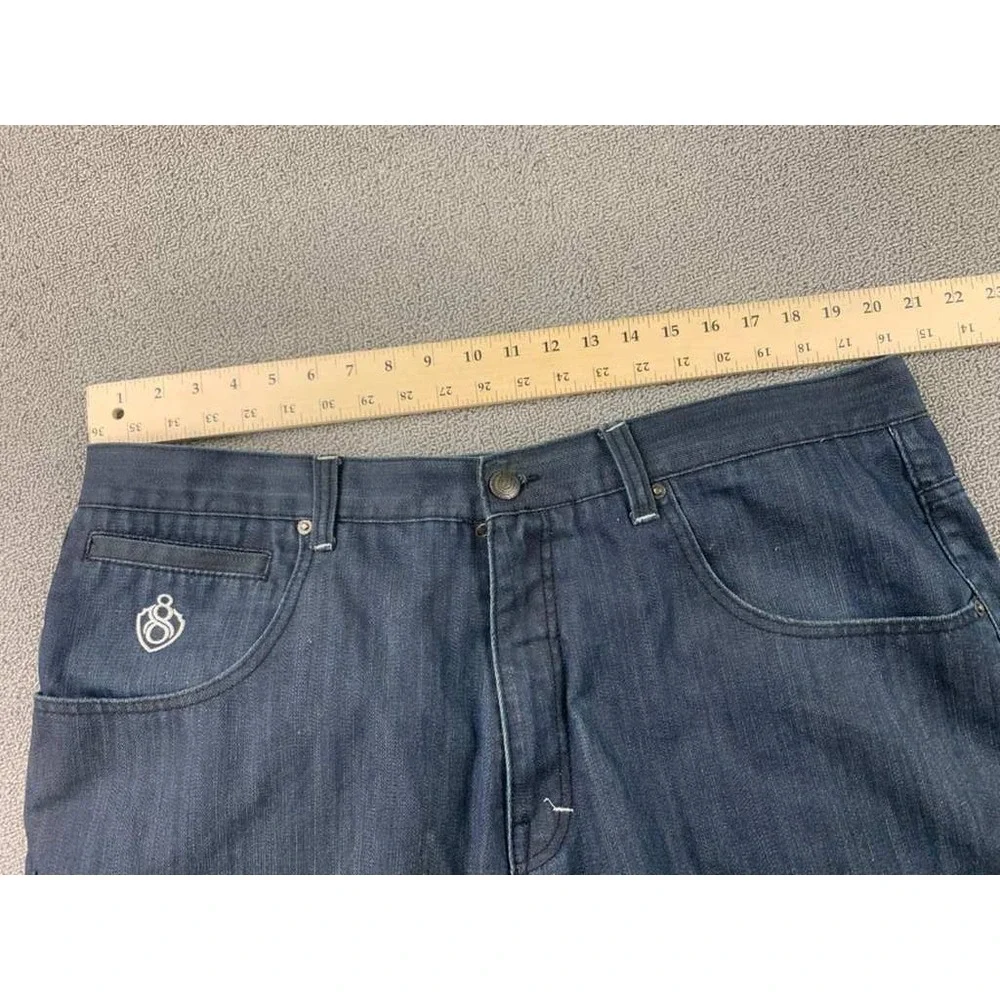 Y2K‎ Eight 732 Jeans Men 44x34 Baggy Wide Leg Denim Pants Dark Blue 100% Cotton